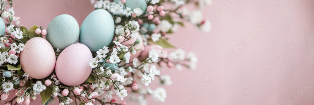 Pastel Easter Wreath with Flowers Pastel Easter Wreath with Flowers