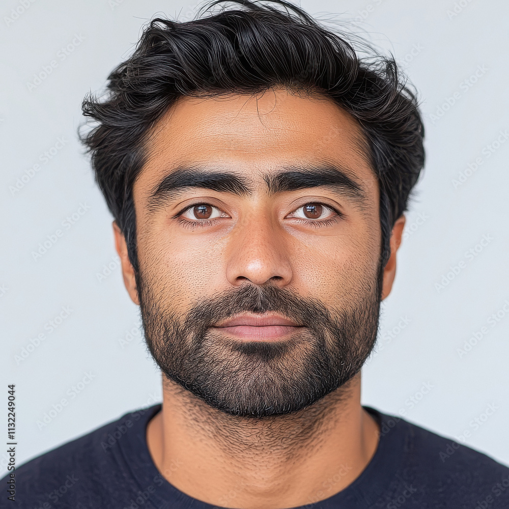 Fototapeta premium close up of young indian man on white background