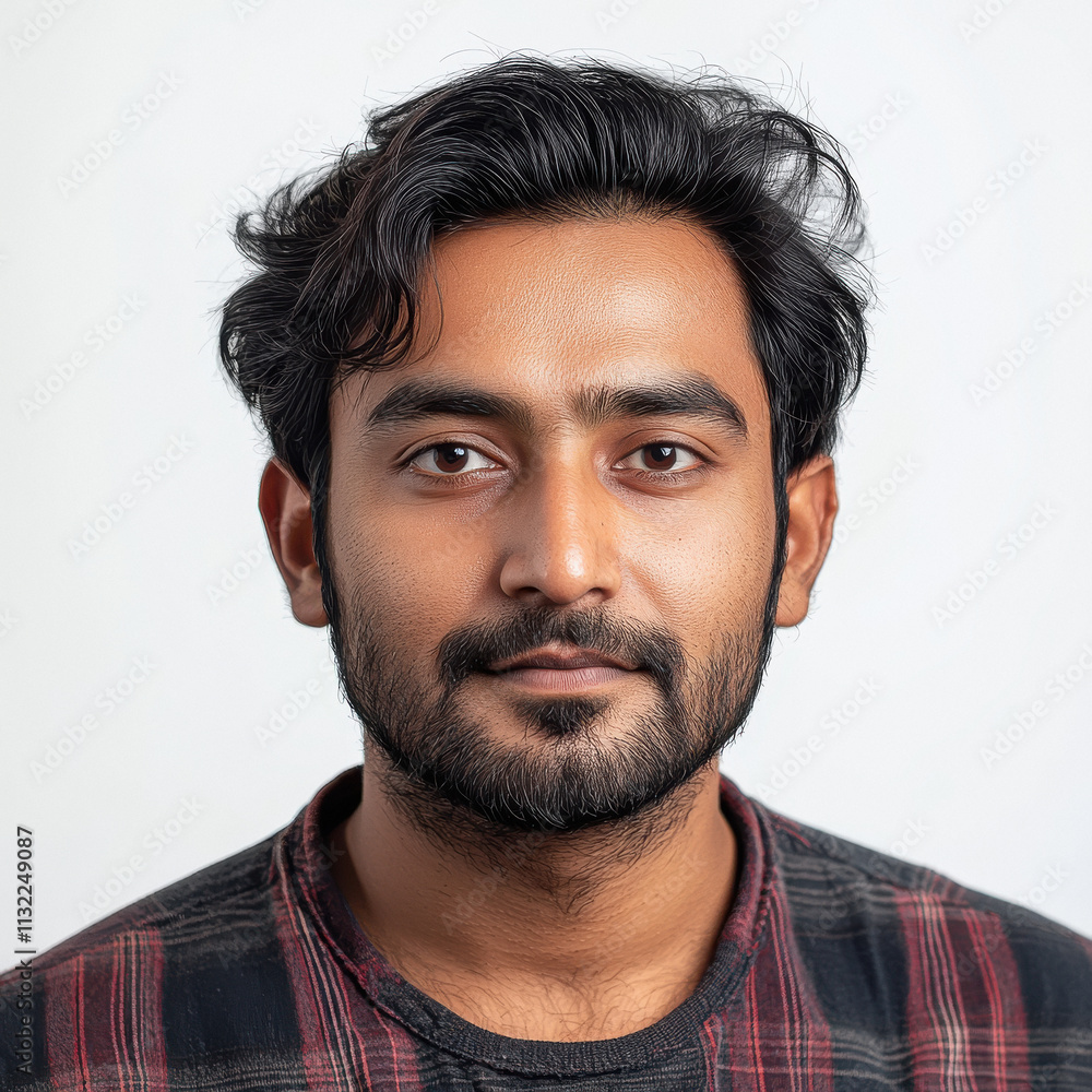 Obraz premium close up of young indian man on white background