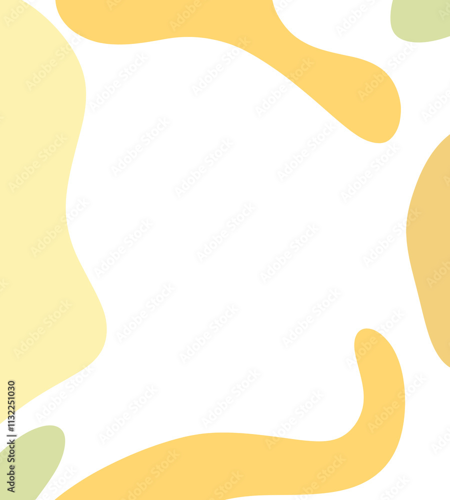 Fototapeta premium frame with yellow abstract shapes organic