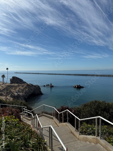 a sunny day with the calm blue ocean 