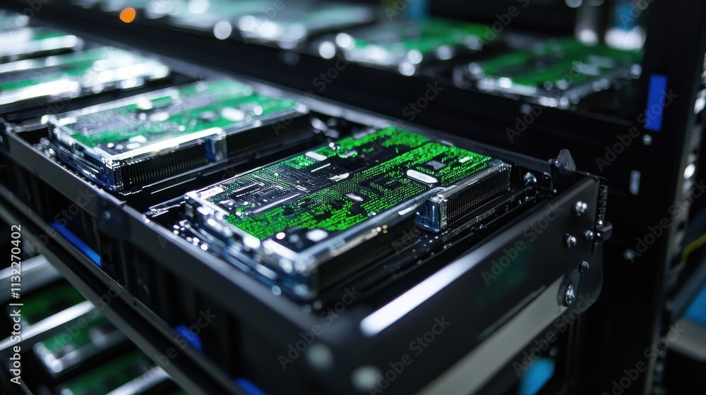 Fototapeta premium Innovative AI technologies enhancing data storage reliability and scalability