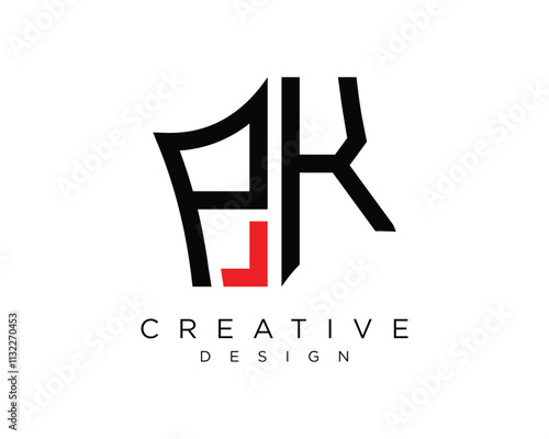 letter pk logo design vector art