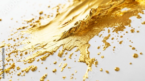 Dynamic gold splatter art modern studio abstract photography creative environment close-up view artistic expression