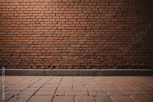 brickred color wall texture rough background concrete floor photo