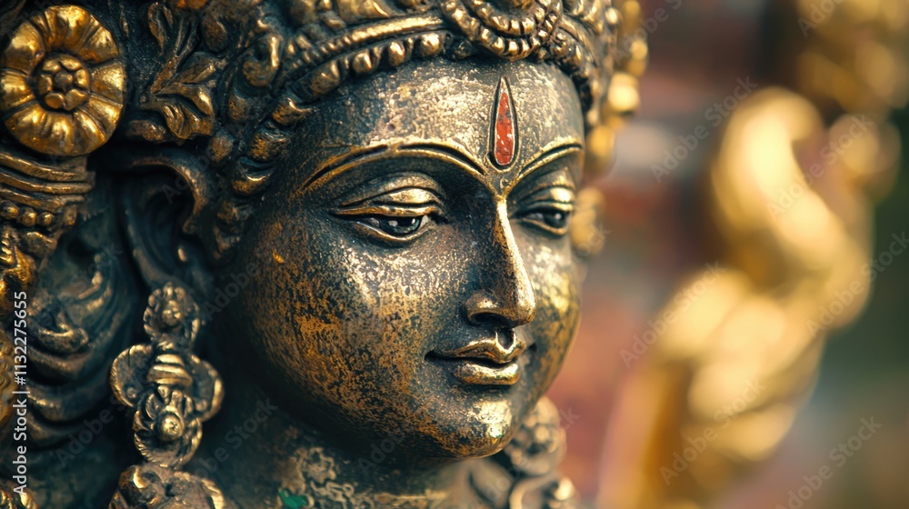 Obraz premium Vishnu is the god of Preservation, the great maintainer who often appears in various incarnations avatara to provide salvation for humanity Some of his best-known avatars who are tremendously pop. AI 
