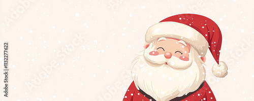 Wallpaper Mural Santa Claus with a round face, soft white beard, and festive winter vibes, white background. Torontodigital.ca