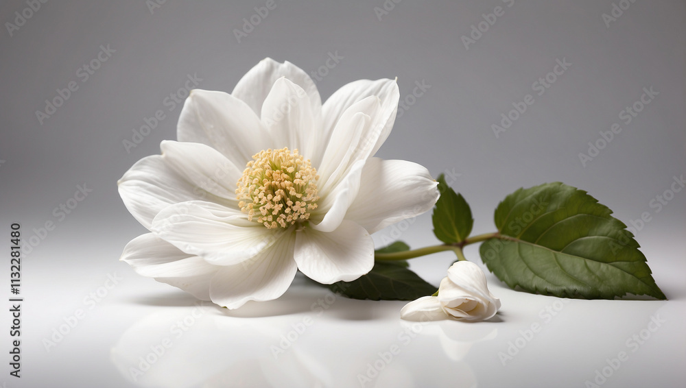 Fototapeta premium White Flower Isolated on Transparent Background