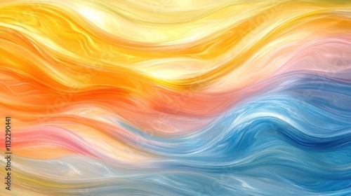 Wallpaper Mural Abstract waves of color in warm and cool tones, creating a fluid, dynamic visual experience. Torontodigital.ca