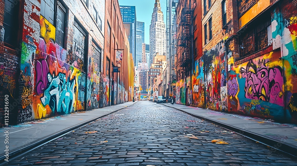 Fototapeta premium New york city's urban culture colorful street art photography