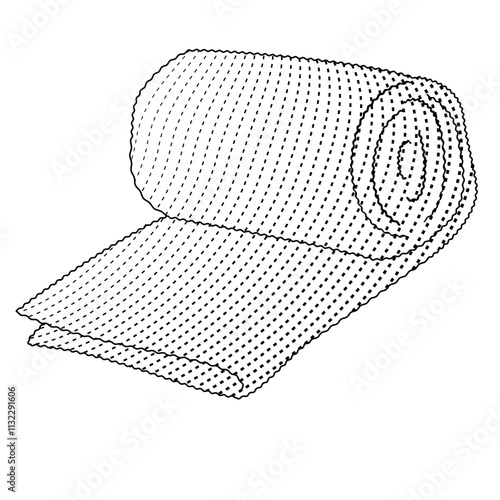  terry rolled towel on white background