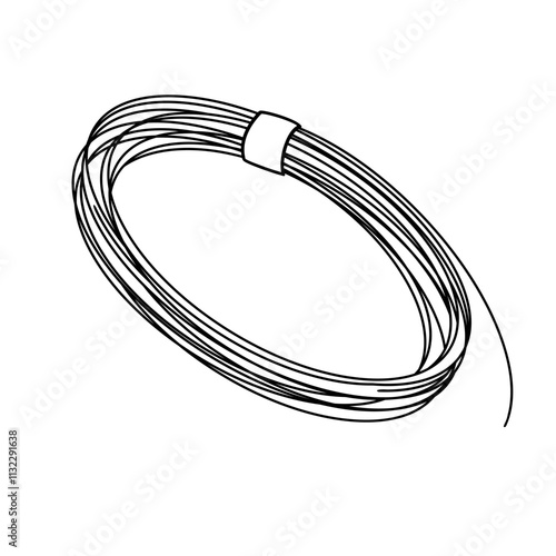 rolled tennis strings on white background