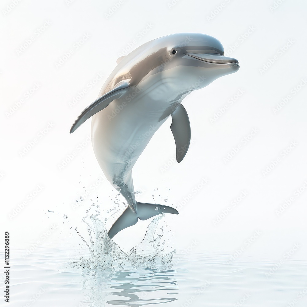 Fototapeta premium A Dolphin Leaping Out of the Water