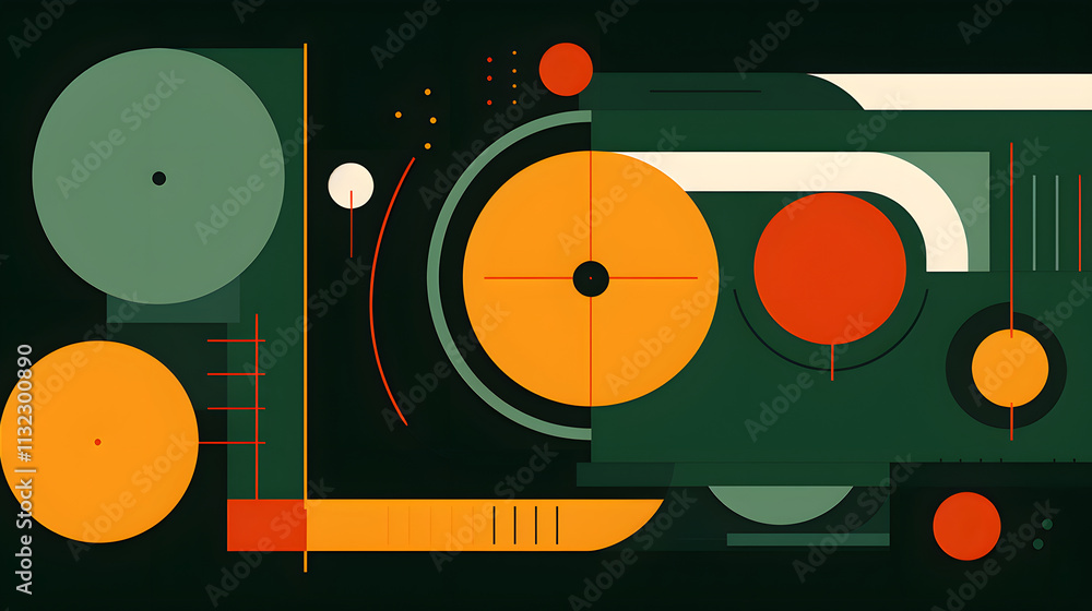 Obraz premium Digital technology geometric lines abstract background