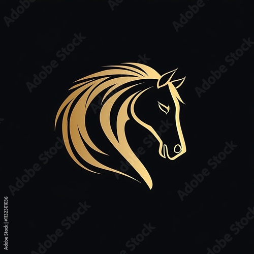 Timeless horse brand logo template featuring minimalist vector design photo