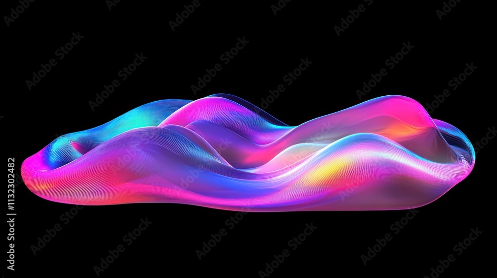 Abstract Neon Waveform Digital Art Design Abstract Neon Waveform Digital Art Design