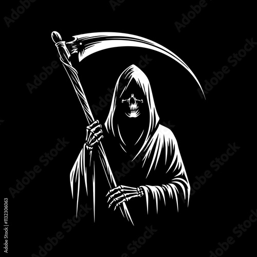 scary grim reaper the death silhouette in the dark	
