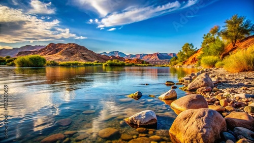 Colorado River Shore Laughlin Nevada Deep Focus Landscape photo