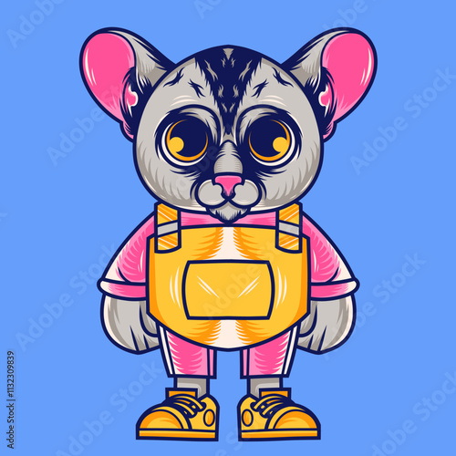 Mascot character design cartoon of sugar glider