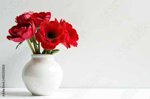 Wallpaper Mural Romantic bouquet in a vase on a light background. Space for text. Ideal for advertising flower shop delivery, congratulations Torontodigital.ca