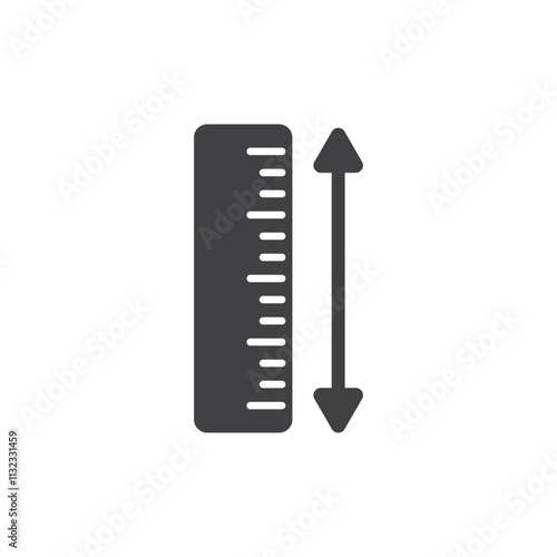 Metric measurement icon in flat style. Measure scale vector illustration on isolated background. Ruler scale sign business concept.