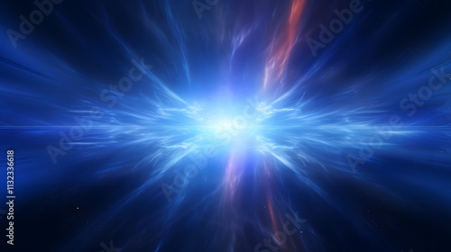 Digital blue glowing high energy plasma force field in space poster background