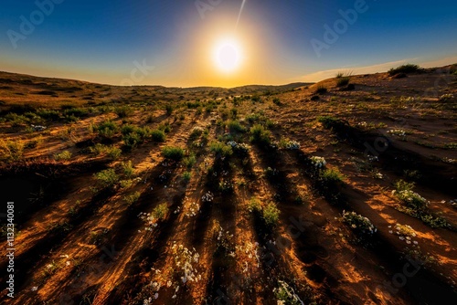 sunrise in desert