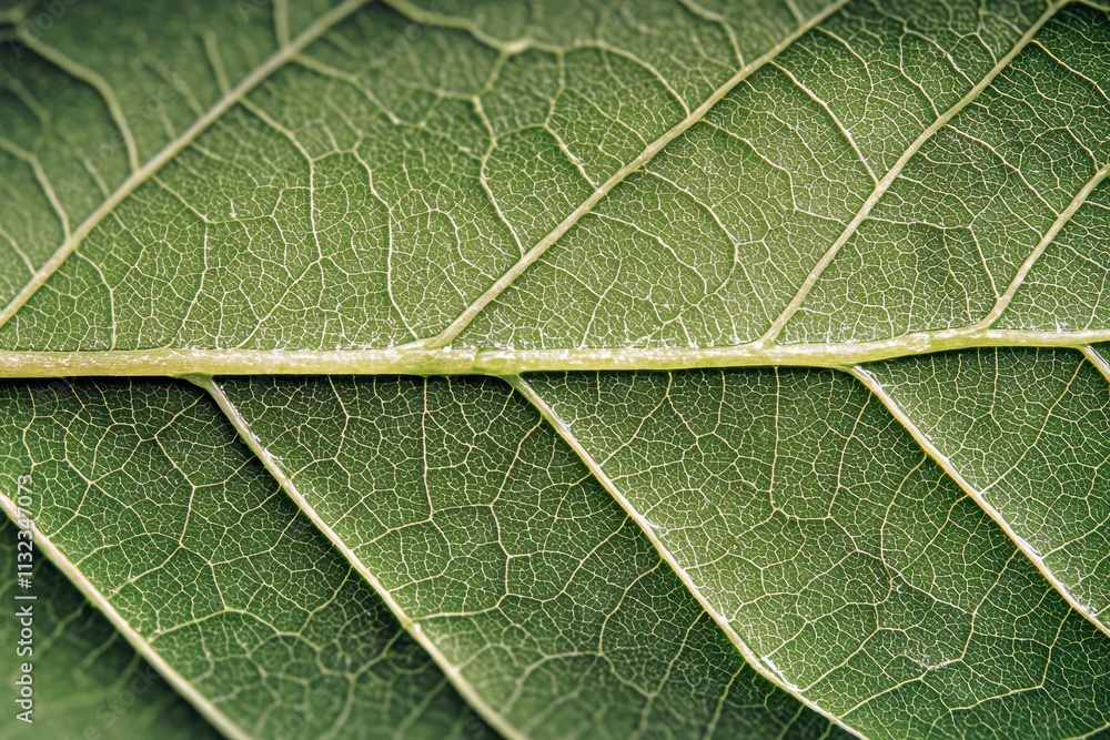 Fototapeta premium Close-up of vibrant green leaves showcasing intricate vein patterns.