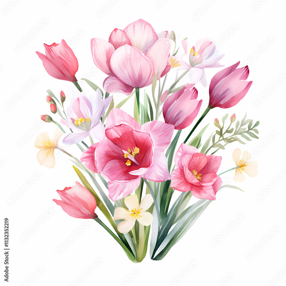 Obraz premium Bouquet of pink tulips