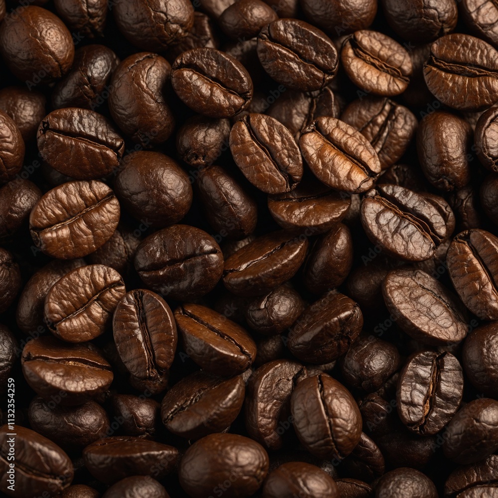 Fototapeta premium A coffee bean texture in rich, dark brown tones.