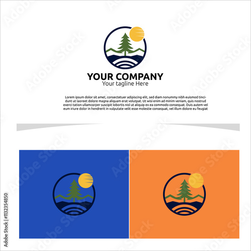 Wallpaper Mural Highlights a circle Prescott pine and a circular healing logo vector template for your company Torontodigital.ca