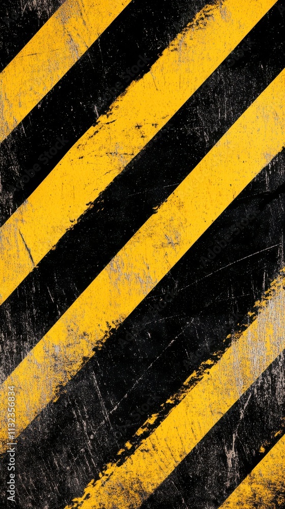 Fototapeta premium Bold Black and Yellow Diagonal Stripes Grunge Graphic Design