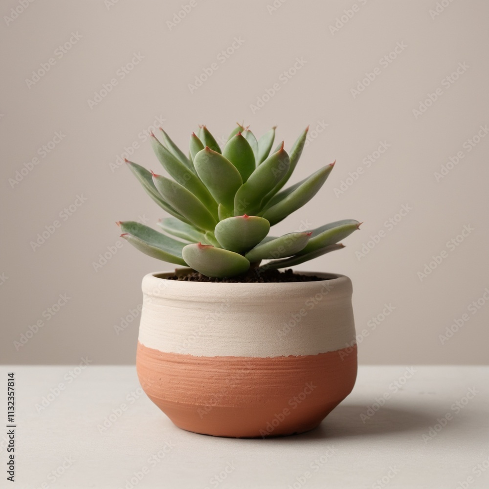 A textured, handmade clay pot with a small succulent plant placed against a soft, neutral background, emphasizing the simplicity and organic beauty of both the pot and plant. A textured, handmade clay pot with a small succulent plant placed against a soft, neutral background, emphasizing the simplicity and organic beauty of both the pot and plant.