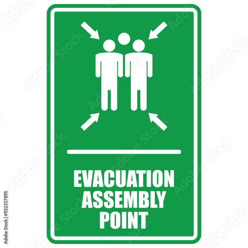 Evacuation Assembly point, sign vector