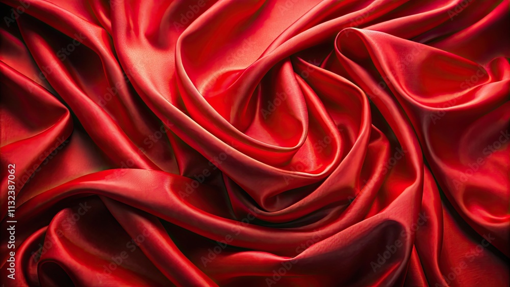 Obraz premium Wavy red fabric with a luxurious texture for creative decoration, red, fabric, wavy, texture, isolated, decoration, elegant