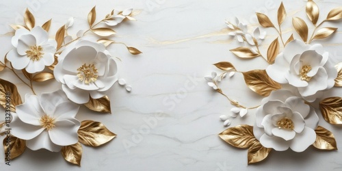 An exquisite display set against a pristine white marble background.