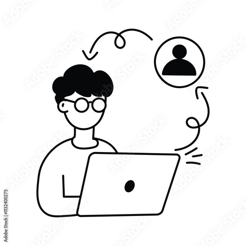A person networking online, symbolizing communication and connections