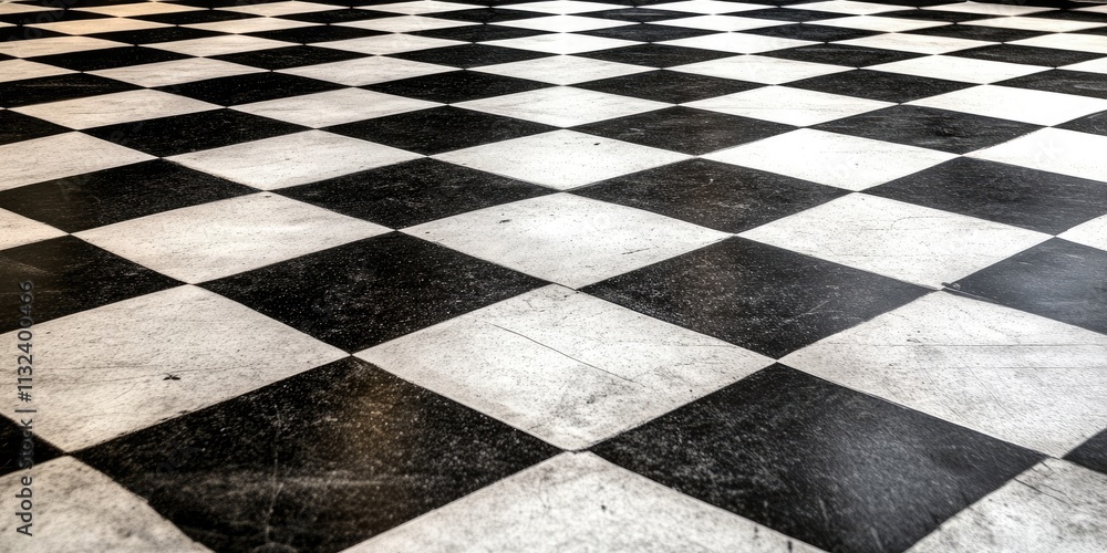 Naklejka premium Black and white chequered pattern creates a striking visual effect, making it an ideal choice for designs that require a bold black and white chequered pattern to elevate their aesthetic appeal.