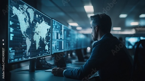 Global Cybersecurity Monitoring Analyst Reviews World Map Data