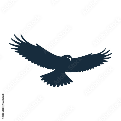 Raptor flying logo silhouette vector illustration: Raptor logo. photo