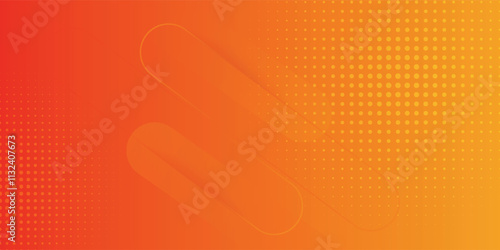 Abstract orange gradient background, with trendy geometric graphic design. Simple minimal square and dots halftone yellow and orange gradient pattern background