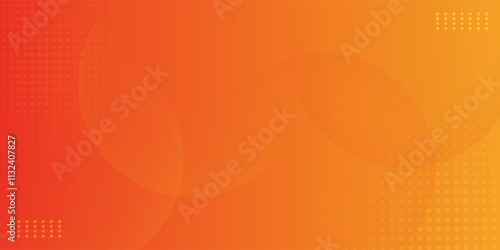 Abstract orange gradient background, with trendy geometric graphic design. Simple minimal square and dots halftone yellow and orange gradient pattern background