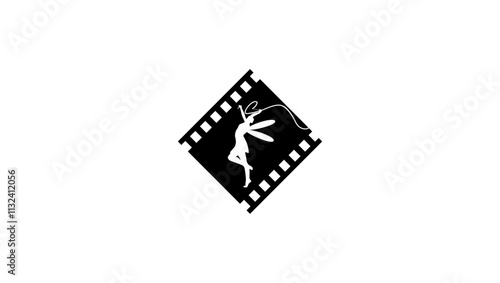 Fantasy movie, black isolated silhouette