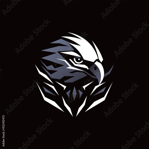 Geometric Minimalist Tribal Tattoo Eagle Logo Design