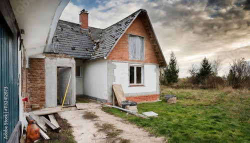 Transforming a RunDown Country House Stunning Before and After Renovation Construction Showcase with Generative AI Inspiration for Homeowners and Designers Alike photo