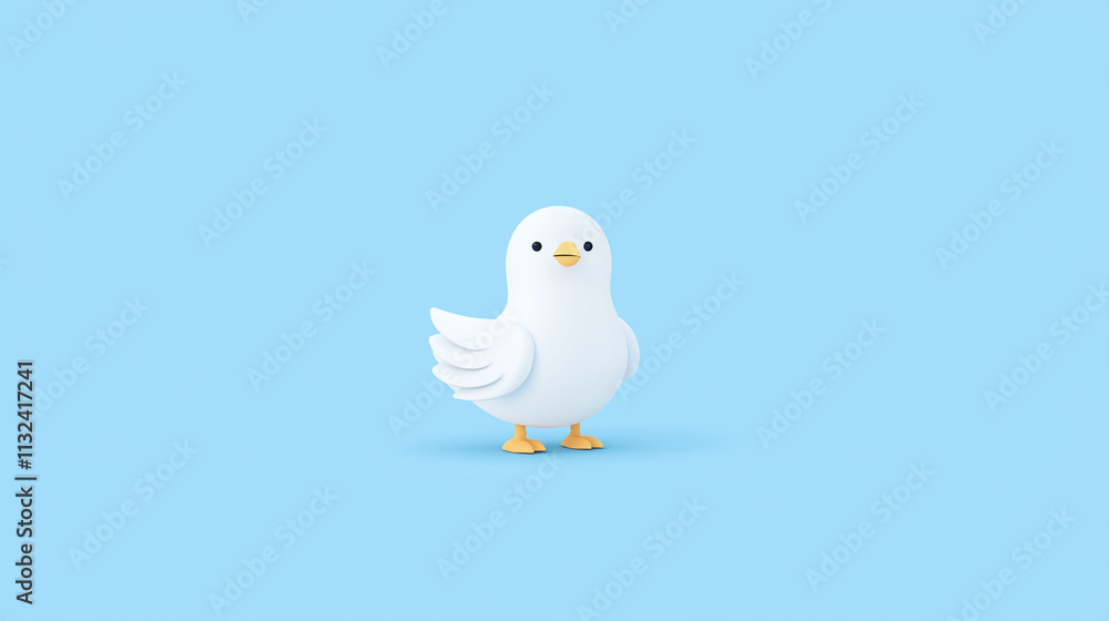 Fototapeta premium Peaceful Dove 3D Render 