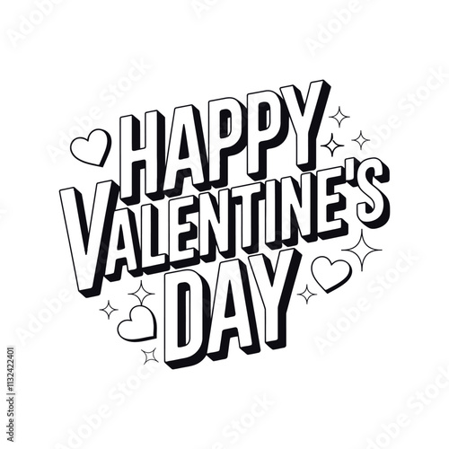 Happy Valentines Day typography vector illustration. Romantic Template design for celebrating valentine's Day on 14 February.