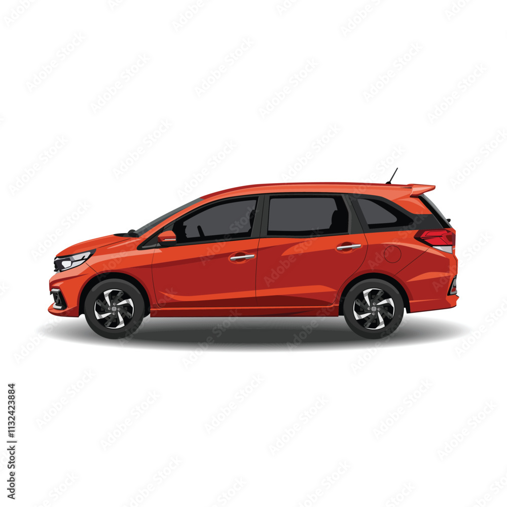 Fototapeta premium Car side view vector illustration 