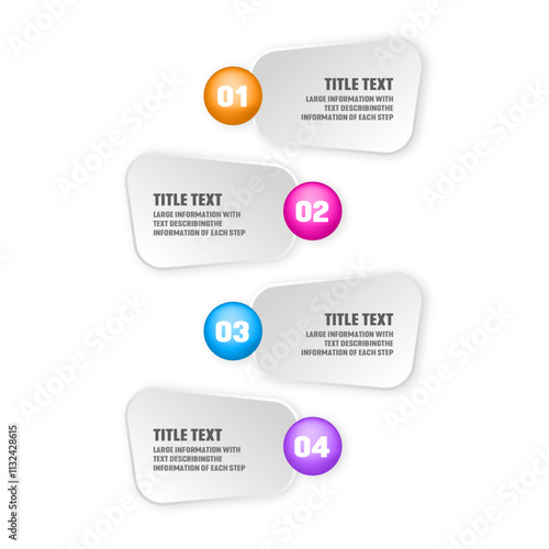 vector infographic template with different color options with text and volumetric circles