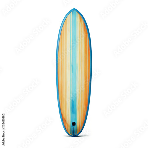 Digital illustration surfboard shape rectangular pointed top paddleboard isolated photo